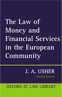 The Law of Money and Financial Services in the EC | Zookal Textbooks | Zookal Textbooks