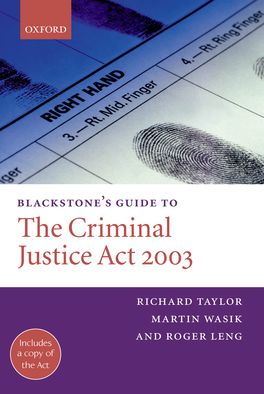 Blackstone's Guide to the Criminal Justice Act 2003 | Zookal Textbooks | Zookal Textbooks