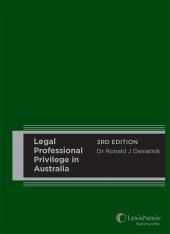 Legal Professional Privilege in Australia, 3rd edition (Hardback) | Zookal Textbooks | Zookal Textbooks