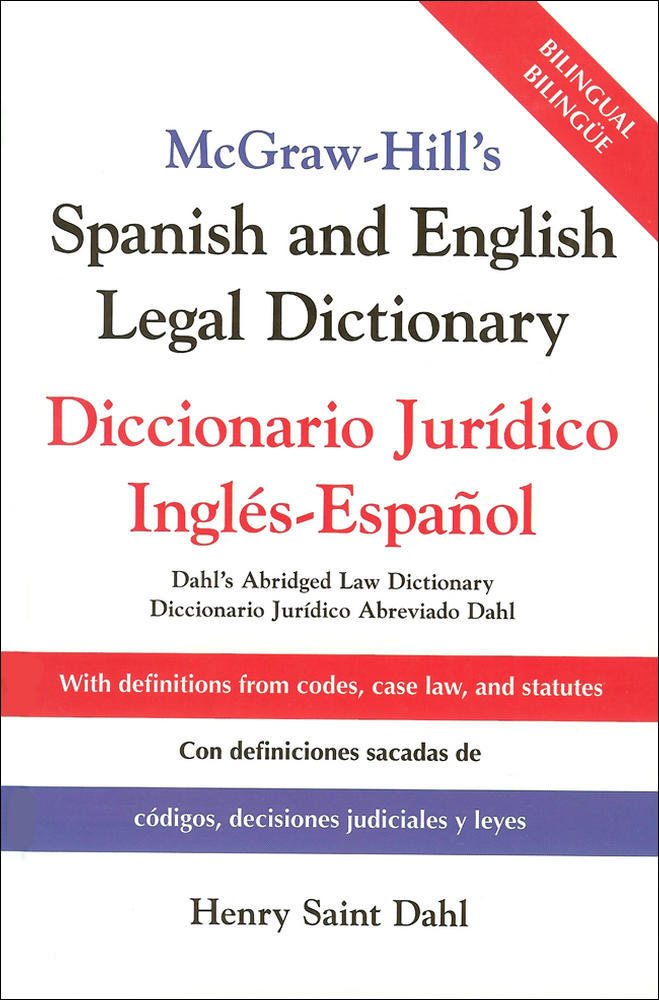 McGraw-Hill's Spanish and English Legal Dictionary | Zookal Textbooks | Zookal Textbooks