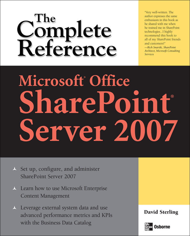 Microsoft® Office SharePoint® Server 2007: The Complete Reference | Zookal Textbooks | Zookal Textbooks