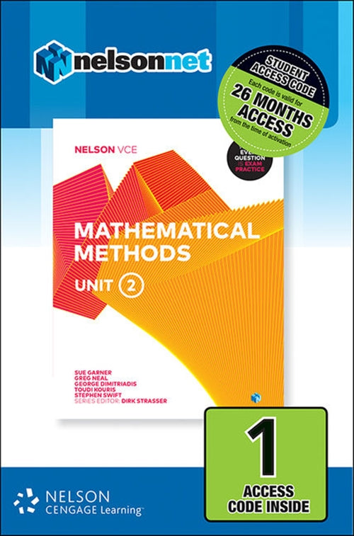  Nelson VCE Mathematical Methods Unit 2 (1 Access Code Card) | Zookal Textbooks | Zookal Textbooks
