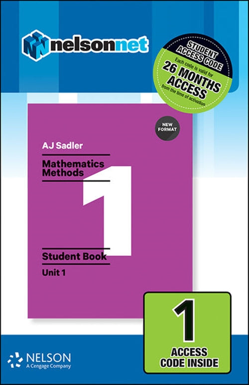  Sadler Maths Methods Unit 1 ' Revised Format ' 1 Access Code | Zookal Textbooks | Zookal Textbooks