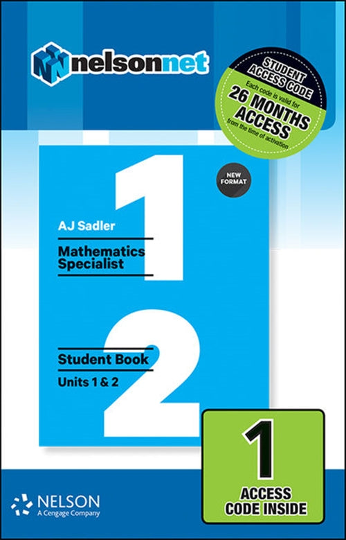  Sadler Maths Specialist Units 1 & 2 ' Revised Format ' 1 Access Code | Zookal Textbooks | Zookal Textbooks