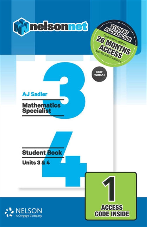  Sadler Maths Specialist Units 3 & 4 Revised (1 Access Code Card) | Zookal Textbooks | Zookal Textbooks