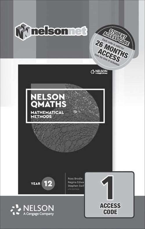  Nelson QMaths 12 Mathematics Methods (1 Access Code Card) | Zookal Textbooks | Zookal Textbooks
