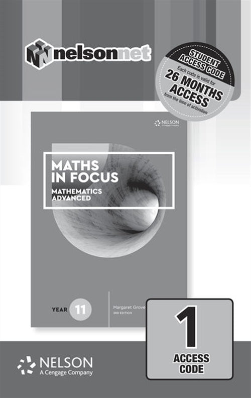  Maths in Focus 11 Mathematics Advanced 1-Code Access Card | Zookal Textbooks | Zookal Textbooks
