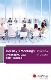 Horsley’s Meetings: Procedure, Law and Practice, 7th edition | Zookal Textbooks | Zookal Textbooks