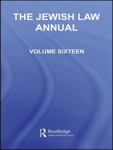 The Jewish Law Annual Volume 16 | Zookal Textbooks | Zookal Textbooks