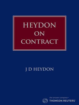 Heydon on Contract Law (Book) | Zookal Textbooks | Zookal Textbooks