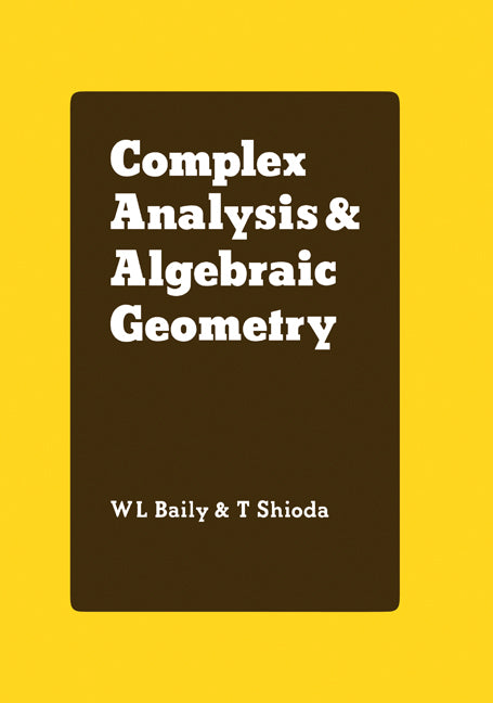 Complex Analysis and Algebraic Geometry | Zookal Textbooks | Zookal Textbooks