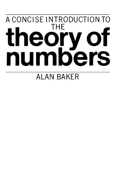 A Concise Introduction to the Theory of Numbers | Zookal Textbooks | Zookal Textbooks