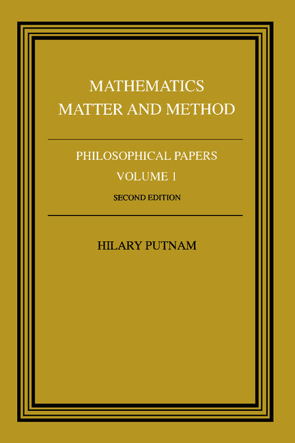 Philosophical Papers: Volume 1, Mathematics, Matter and Method | Zookal Textbooks | Zookal Textbooks