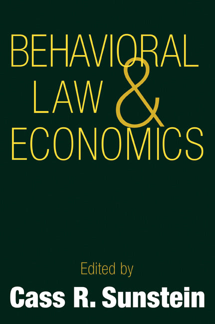 Behavioral Law and Economics | Zookal Textbooks | Zookal Textbooks