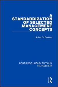 A Standardization of Selected Management Concepts | Zookal Textbooks | Zookal Textbooks