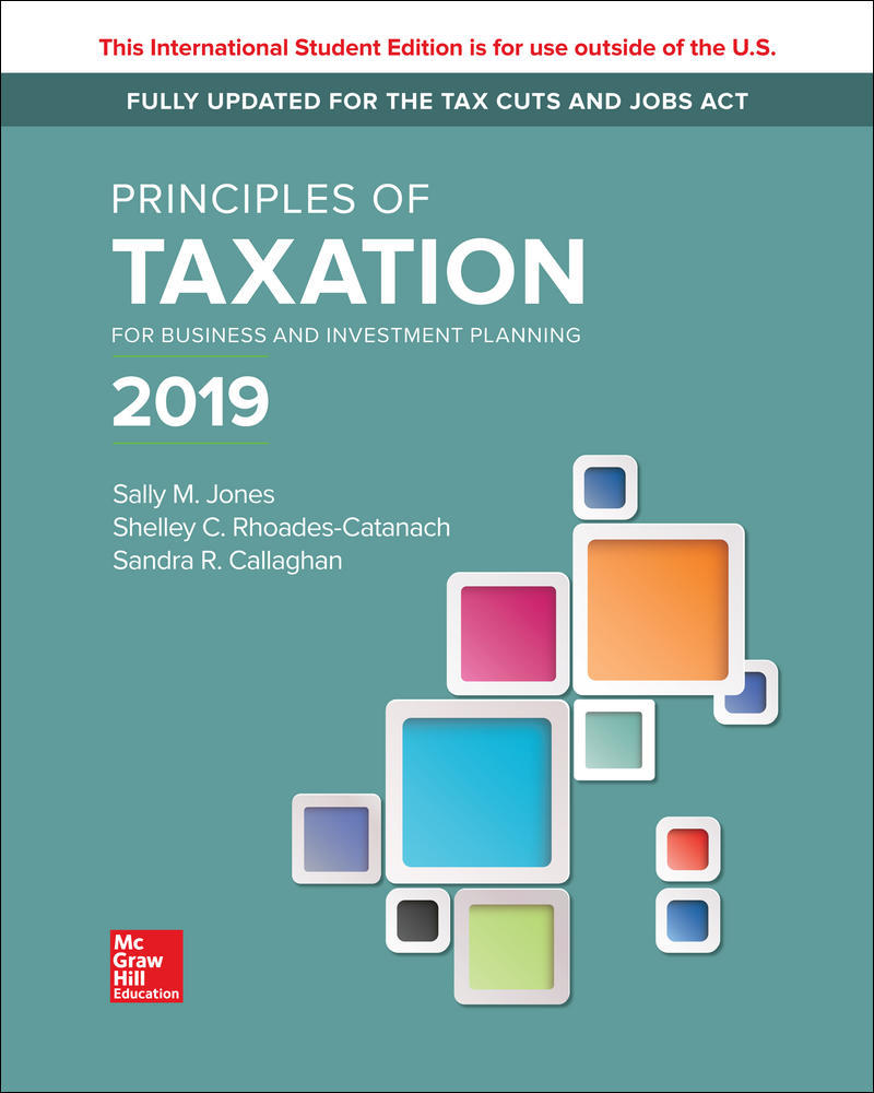 ISE Principles of Taxation for Business and Investment Planning 2019 Edition | Zookal Textbooks | Zookal Textbooks