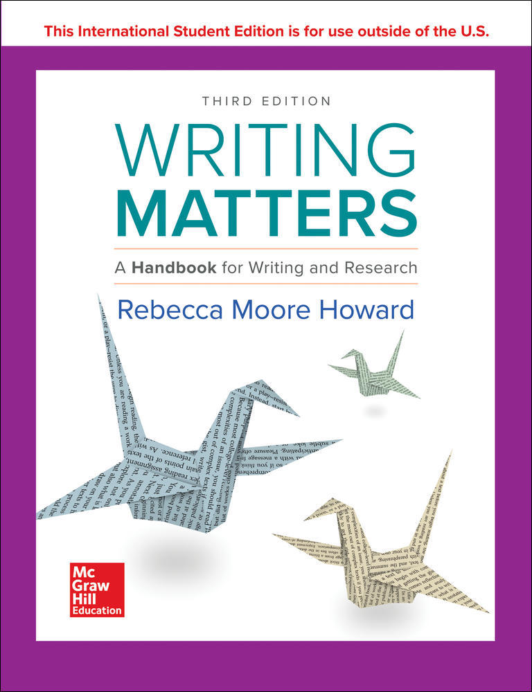 ISE Writing Matters: A Handbook for Writing and Research 3e TABBED | Zookal Textbooks | Zookal Textbooks