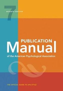 Publication Manual of the American Psychological Association | Zookal Textbooks | Zookal Textbooks
