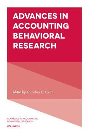 Advances in Accounting Behavioral Research | Zookal Textbooks | Zookal Textbooks